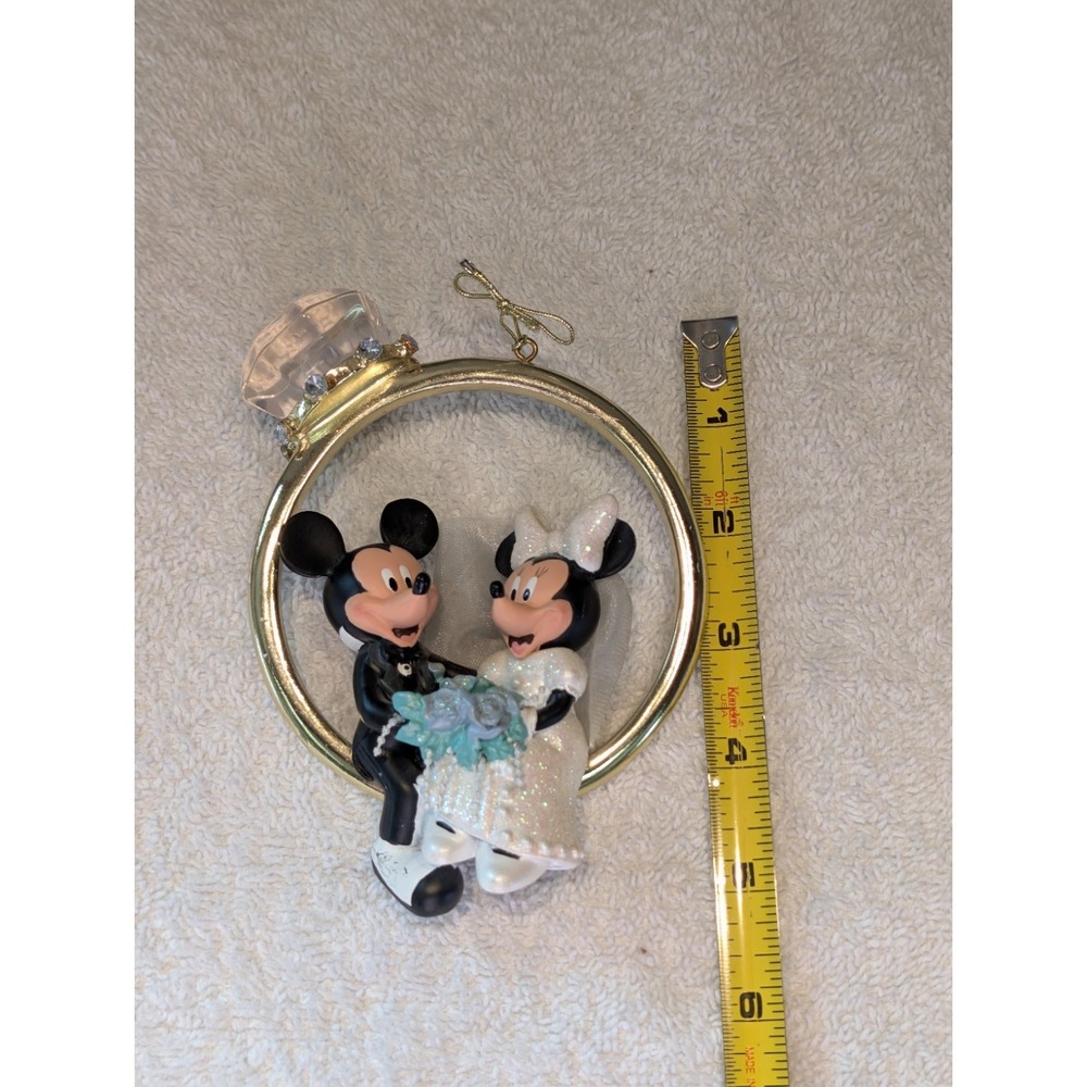 Disney Parks Mickey Minnie Mouse Wedding Engamement Ring Marriage Ornament Bride - Picture 12 of 12
